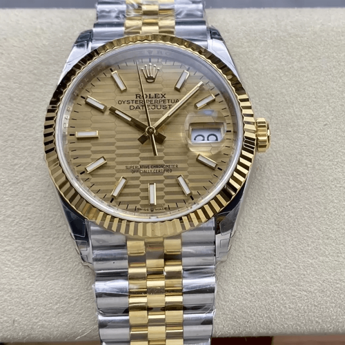 VS공장 롤렉스 데이저스트 샴페인 다이얼 바인덱스 YG 콤비 36mm 126233