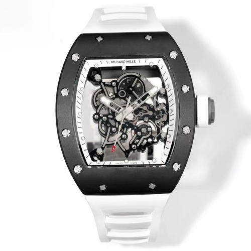 RM공장 리차드밀 부바왓슨 RM055 블랙 세라믹 케이스 화이트 러버밴드