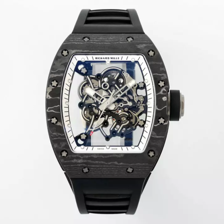 APS공장 V2 리차드밀 부바왓슨 RM-055 블랙 카본 케이스 블랙 러버밴드