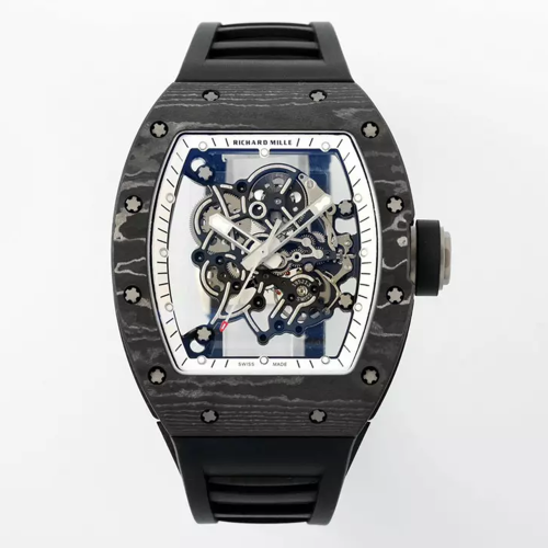 APS공장 V2 리차드밀 부바왓슨 RM-055 블랙 카본 케이스 블랙 러버밴드