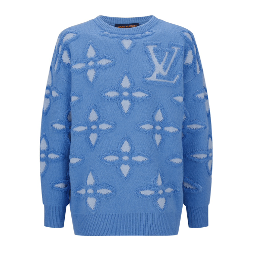 루이비통 25SS 텍스처드 코튼 크루넥 블루