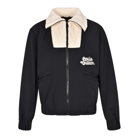 루이비통 25SS 니티드 칼라 엠브로이더드 테크니컬 블루종