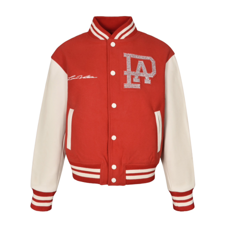 루이비통 25SS 믹스 레더 바시티 블루종 브라이트 레드