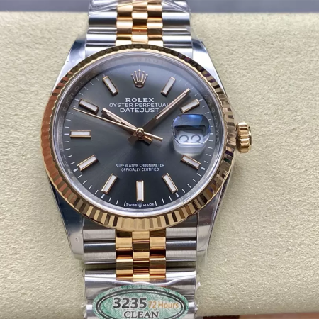 클린공장 롤렉스 데이저스트 36mm 그레이 다이얼 로즈골드 콤비