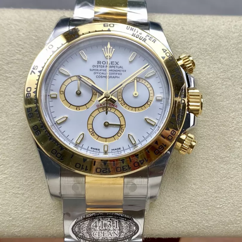 클린공장 롤렉스 데이토나 화이트 인덱스 다이얼 옐로우 골드 콤비 126503