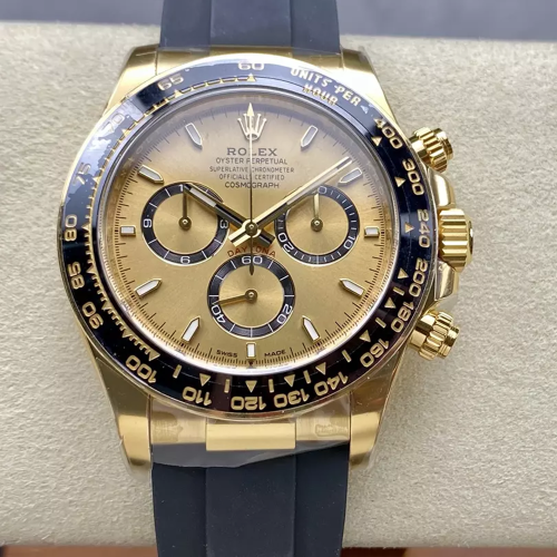 클린공장 롤렉스 데이토나 샴폐인 인덱스 다이얼 옐로우 골드 러버밴드 126518