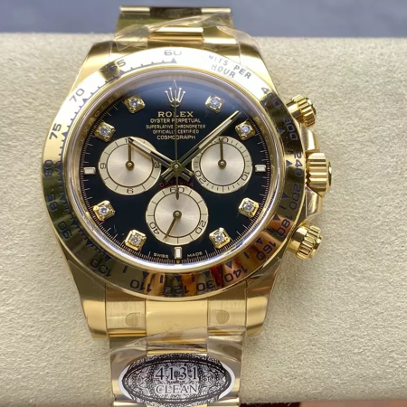 클린공장 롤렉스 데이토나 블랙 8P 다이얼 옐로우 골드 금통 126508