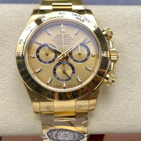 클린공장 롤렉스 데이토나 샴폐인 인덱스 다이얼 옐로우 골드 금통 126508