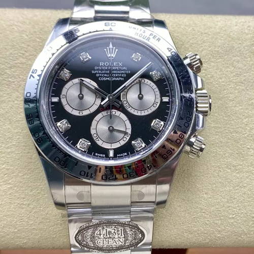 클린공장 롤렉스 데이토나 블랙 8P 다이얼 화이트 골드 금통 126509