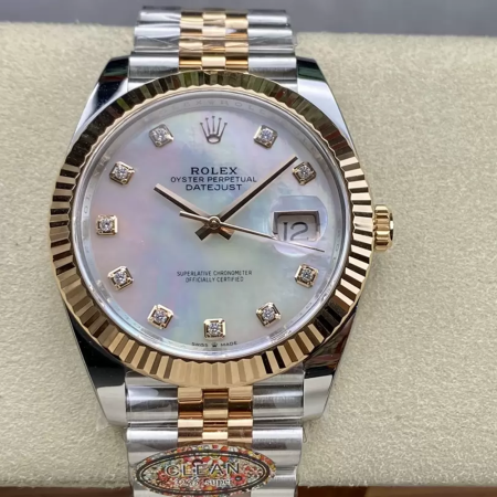 클린공장 롤렉스 데이저스트 MOP다이얼 10P 다이아 YG 콤비 쥬빌 41mm 126333