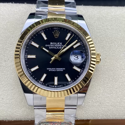 클린공장 롤렉스 데이저스트 검판 다이얼 바인덱스 YG 콤비 오이스터 41mm 126333