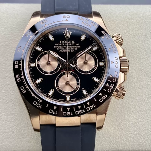 클린공장 롤렉스 데이토나 검판 다이얼 로즈골드 금통 러버밴드 116515ln