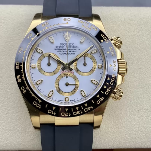 클린공장 롤렉스 데이토나 화이트 다이얼 옐로우 골드 금통 러버밴드 m116518ln