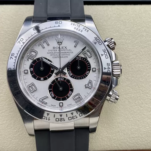 클린공장 롤렉스 데이토나 팬더 다이얼 화이트 골드 금통 러버밴드 m116519