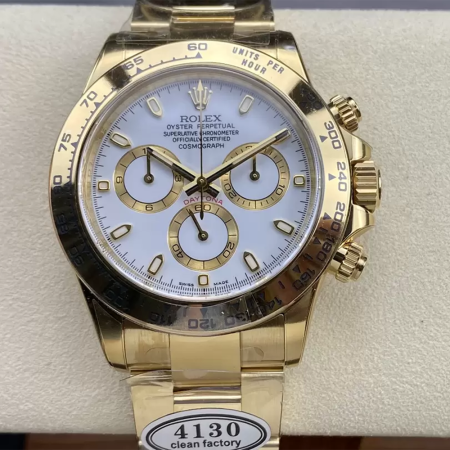 클린공장 롤렉스 데이토나 화이트 인덱스 다이얼 옐로우 골드 금통 m116508
