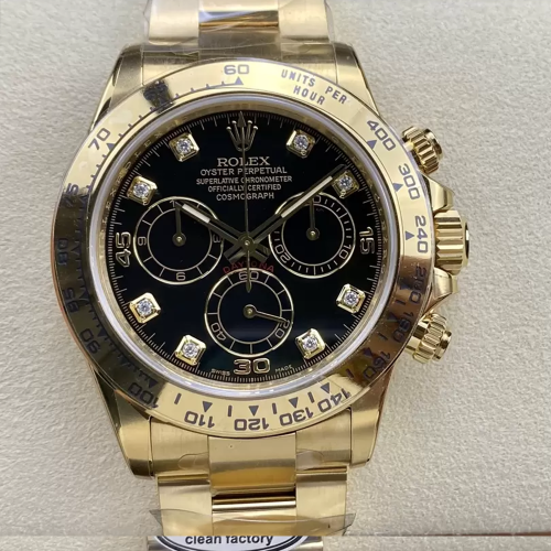클린공장 롤렉스 데이토나 블랙 8P 다이얼 옐로우 골드 금통 m116508