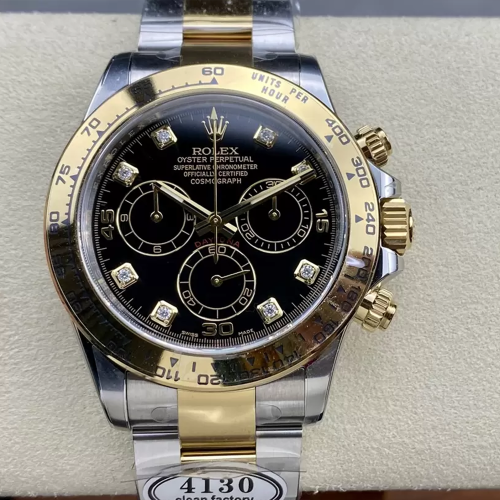 클린공장 롤렉스 데이토나 블랙 8P 다이얼 옐로우 골드 콤비 m116503