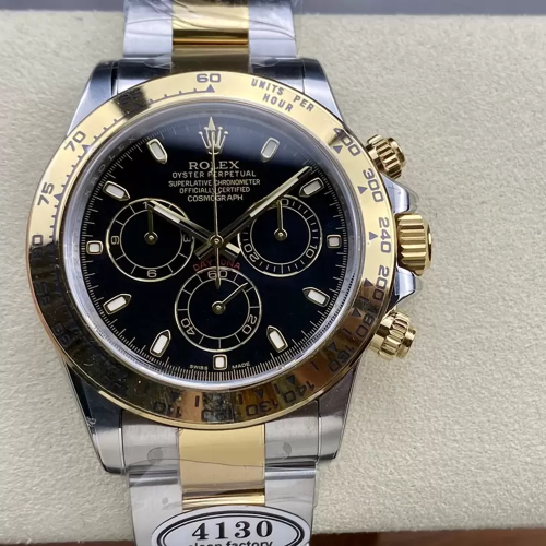 클린공장 롤렉스 데이토나 크로노그래프 검판 다이얼 바인덱스 YG 콤비 40mm 116503