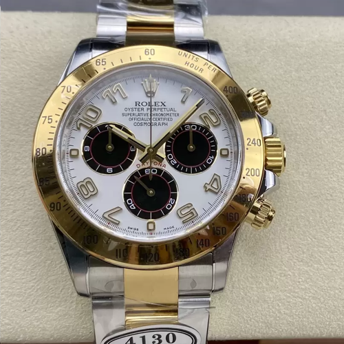 클린공장 롤렉스 데이토나 크로노그래프 화이트 팬더 다이얼 아라비인덱스 YG 콤비 40mm m116503