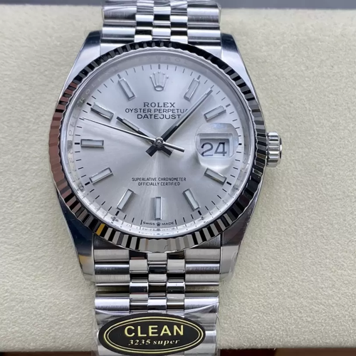 클린공장 롤렉스 데이저스트 실버 다이얼 바인덱스 쥬빌레 36mm 126234