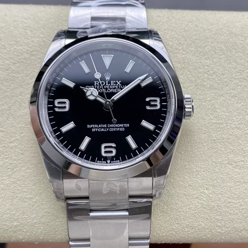 VS공장 롤렉스 익스플르러1 블랙 다이얼 스틸 m124270