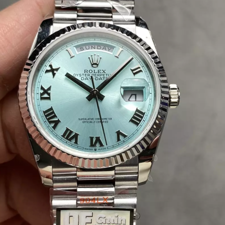 QF공장 롤렉스 데이데이트 플래티넘 로만 다이얼 화이트 골드 금통 36mm 128236