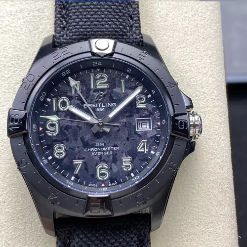 BLS공장 브라이틀링 어벤져 카본 다이얼 44mm 나일론 스트랩