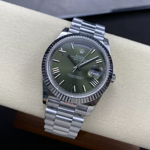 GM공장 V3 롤렉스 데이데이트 올리브 그린 다이얼 화이트 골드 금통 40mm m228236