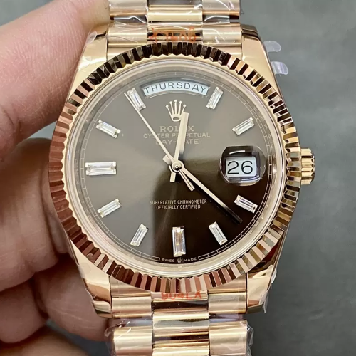 GM공장 V3 롤렉스 데이데이트 브라운 다이아 다이얼 로즈골드 금통 40mm 228235