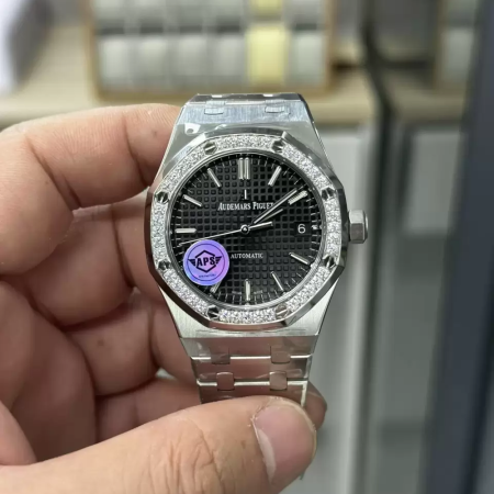 APS공장 오데마피게 로얄오크 블랙 다이얼 37mm 15451 다이아 베젤