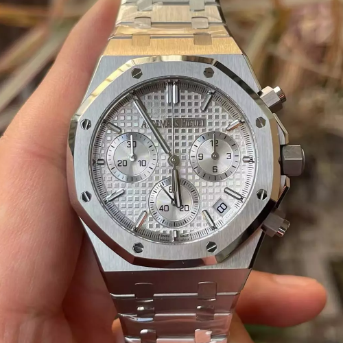 APS공장 오데마피게 로얄오크 크로노그래프 화이트 다이얼 41mm 26240ST