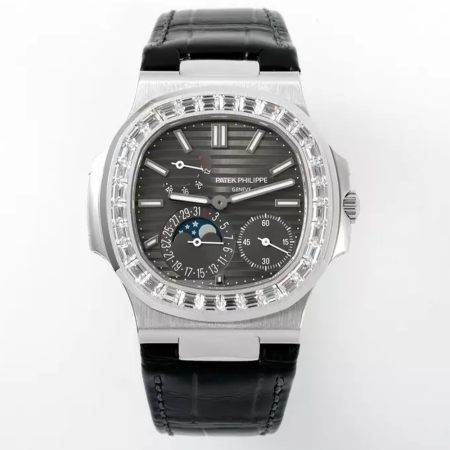 PPF공장 파텍필립 노틸러스 문페이즈 블랙 다이얼 다이아 베젤 5712