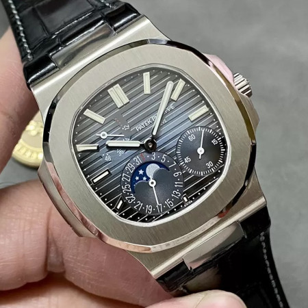 PPF공장 V2 파텍필립 노틸러스 문페이즈 청판 가죽 밴드 5712