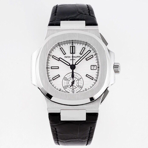 3K공장 파텍필립 노틸러스40주년 리미티드 에디션 화이트 다이얼 가죽밴드 5980