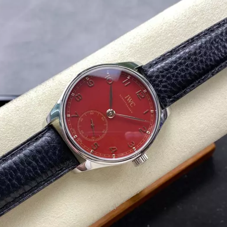 GR공장 IWC 포르투기저 레드 다이얼 실버 41mm IW358315