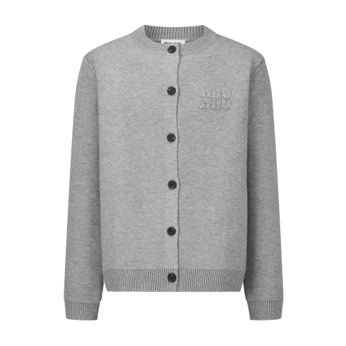 미우미우캐시미어 앤 실크 스웨터 그레이