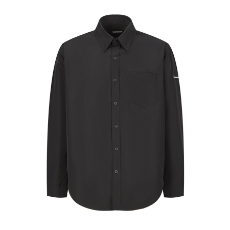 발렌시아가 암 로고패치 셔츠 블랙