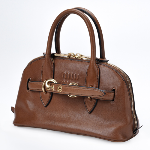 미우미우 아벙츄어 미니 나파 레더 백 오크