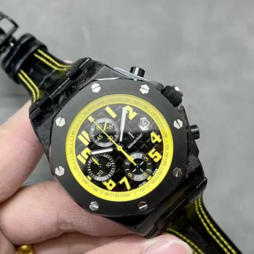 APF공장 오데마피게 로열오크 오프쇼어 크로노그래프 옐로우 블랙 카본 42mm 26176FO