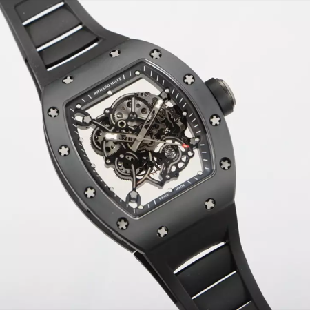 RM공장 리차드밀 부바왓슨 RM-055 블랙 카본 케이스 블랙 러버밴드