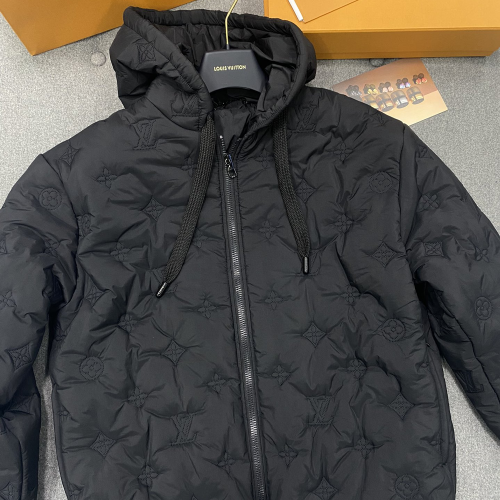 루이비통 모노그램 퀼티드 후디드 블루종 블랙