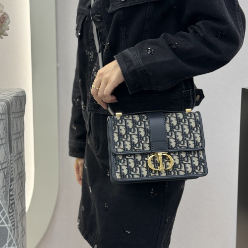 디올 30 몽테인 체인백 블루 디올 오블리크 자카드 스몰