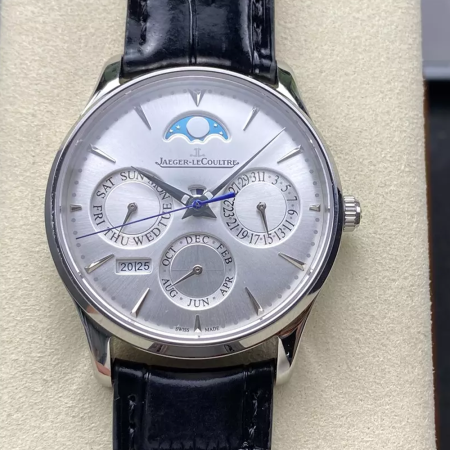 GR공장 예거르쿨트르 울트라 씬 퍼페추얼 실버 다이얼 39mm 130842J 