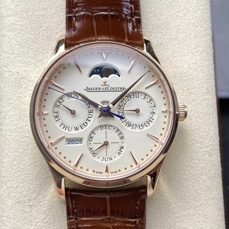 GR공장 예거르쿨트르 울트라 씬 퍼페추얼 화이트 다이얼 39mm 1302520 