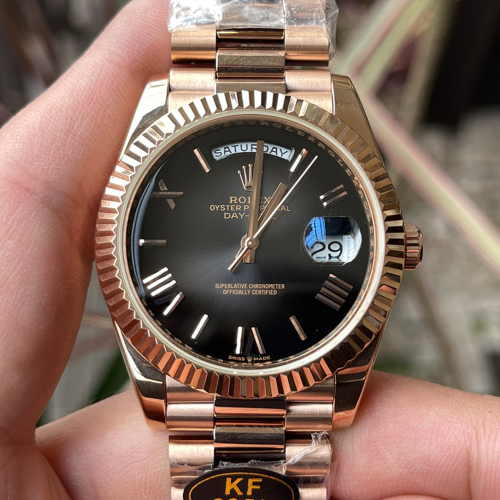 KF공장 롤렉스 데이데이트 블랙 다이얼 로즈골드 금통 40mm 228235