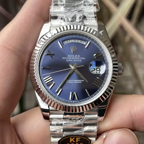 KF공장 롤렉스 데이데이트 올리브 블루 다이얼 화이트 골드 금통 40mm 228235