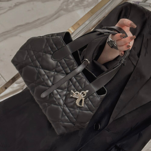 디올 뜨주흐 스몰 토트백 블랙