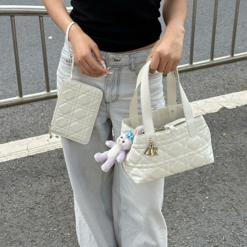 디올 뜨주흐 스몰 토트백 화이트