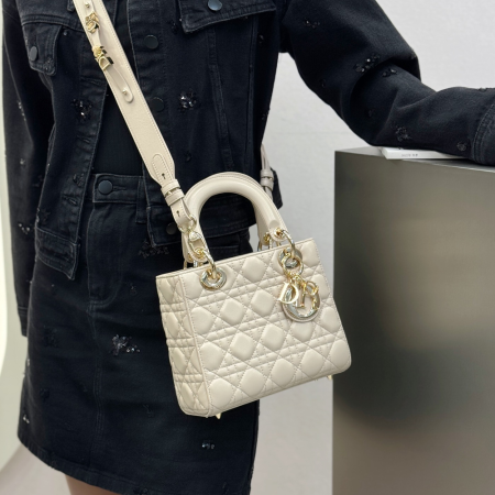 디올 레이디 디올 미디엄 백 ABC 스몰 라이트 살구 실버버클