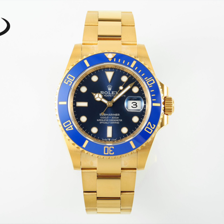 EWE공장 롤렉스 서브마리너 신형 쿠키몬스터 41mm 옐로우 골드 금통 m126618lb